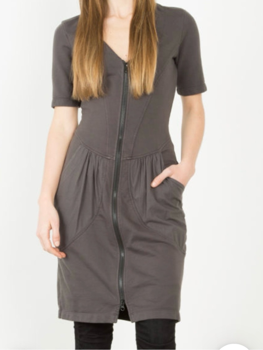 Prairie Underground Organic Cotton Zip Dress Tunic Cardigan Black Sz L - Picture 11 of 14